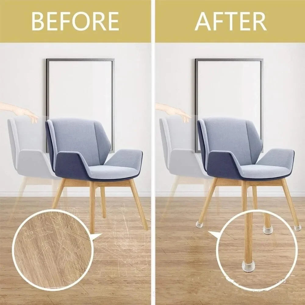 Silicone Furniture Leg Caps with Felt Pads