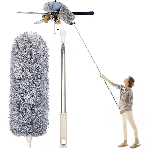 Cobweb Duster with Extension Pole, Dusters for Cleaning with Foldable  Duster Heads