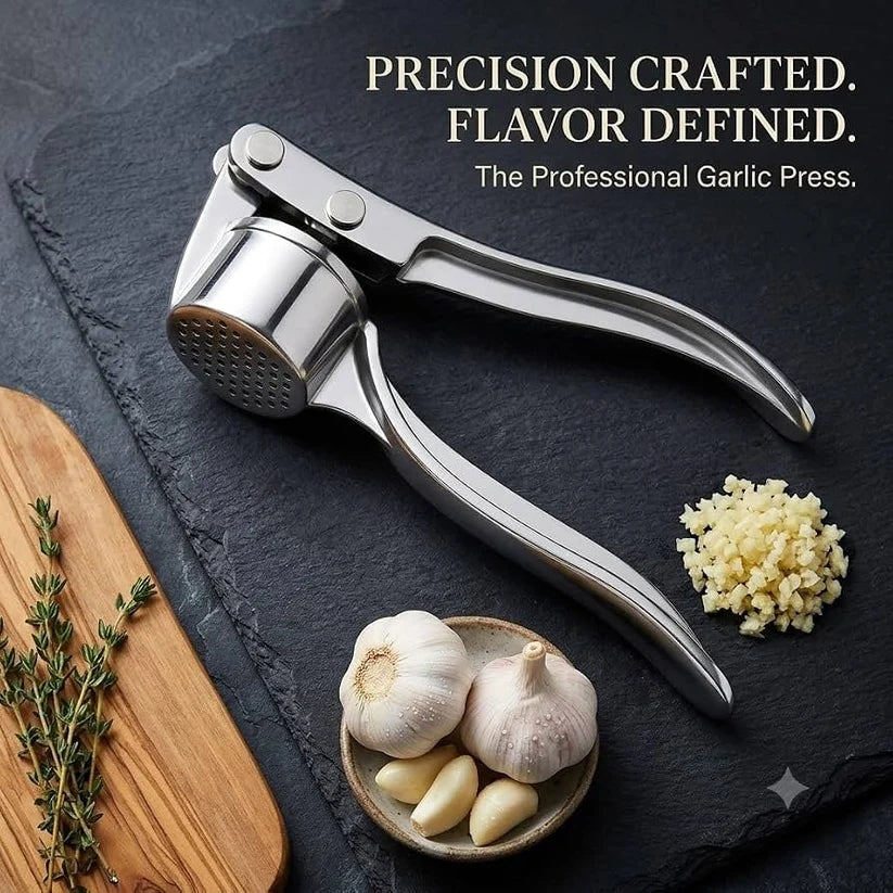 Heavy Duty Garlic Press & Crusher – Stainless Steel Manual Garlic Mincer