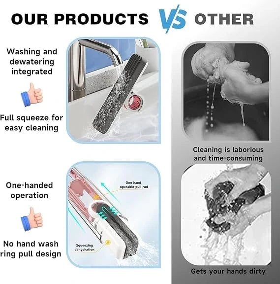 QuickMop™ – 2-in-1 Mop | Self-Squeezing Roller | Lightweight & Space-Saving