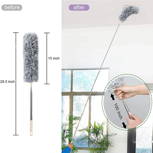 Cobweb Duster with Extension Pole, Dusters for Cleaning with Foldable  Duster Heads