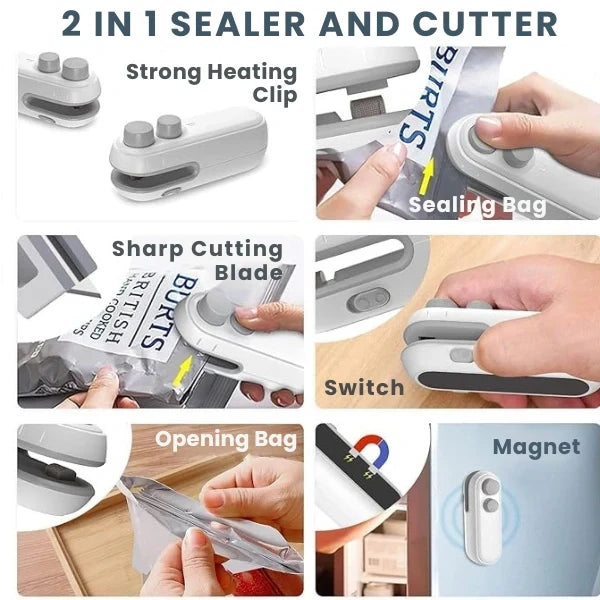 FreshLock™ – Portable Mini Sealer | No Preheating Needed | Airtight Seal