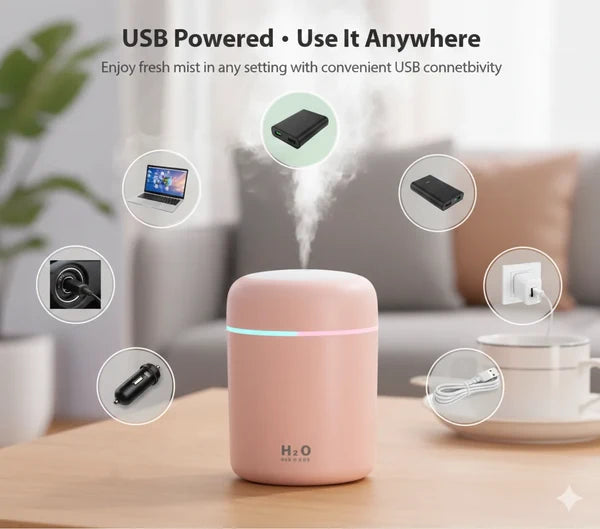 MiniMist Humidifier™– Smart Humidifier | Mist + Ambient Light | Daily Freshness